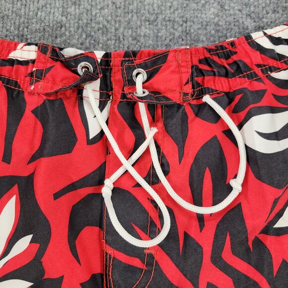 Op Ocean Pacific Shorts Men Medium Red Swim Trunks Logo Pocket Drawstring Lining - Picture 3 of 14